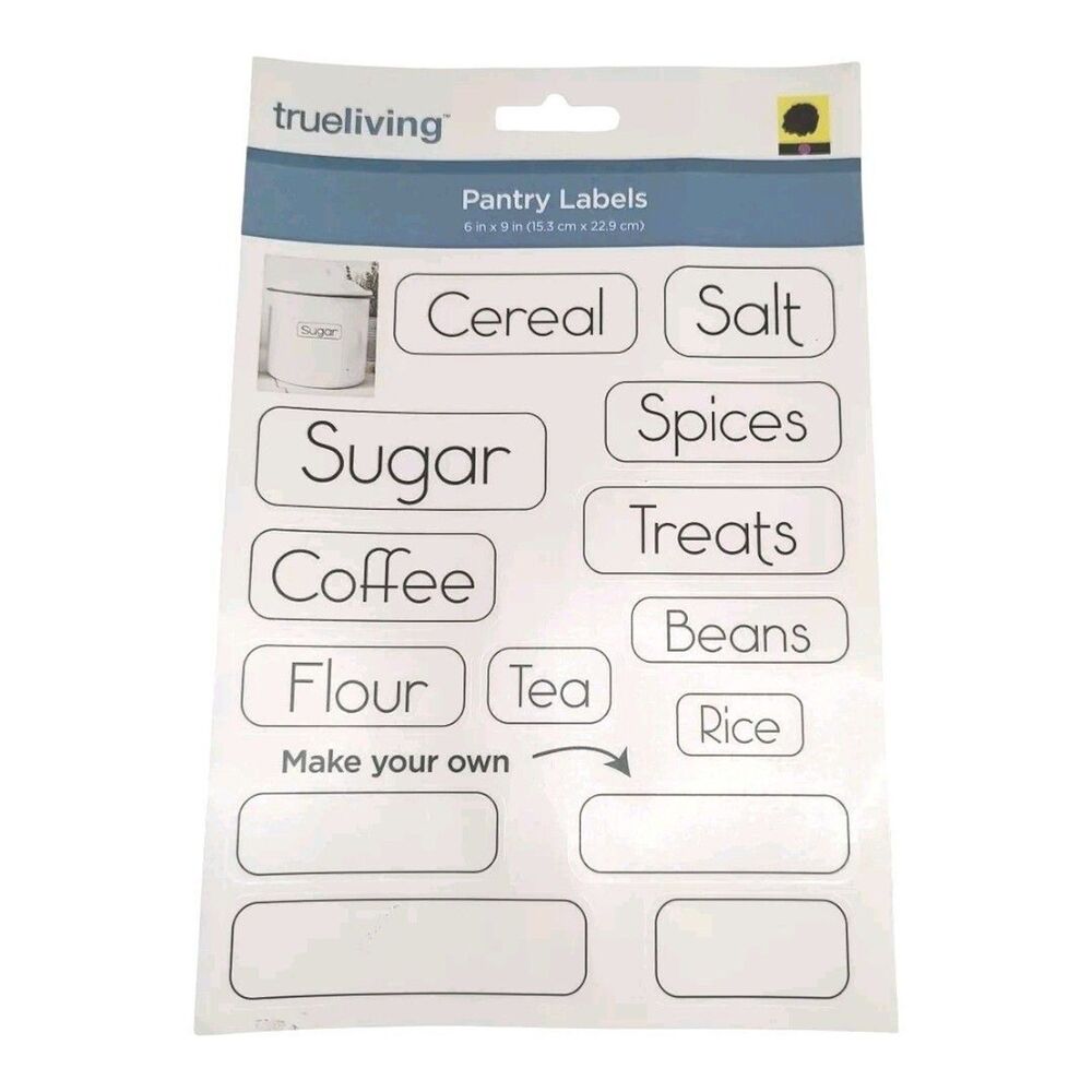 Pantry Labels Organization Stickers Food Beverage Snacks Spices Cereal Coffee